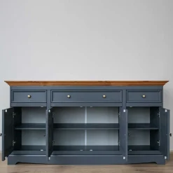 Wohnen Sideboards<167x85x45 Landhaus Anrichte in Grau & Eiche - Witenga