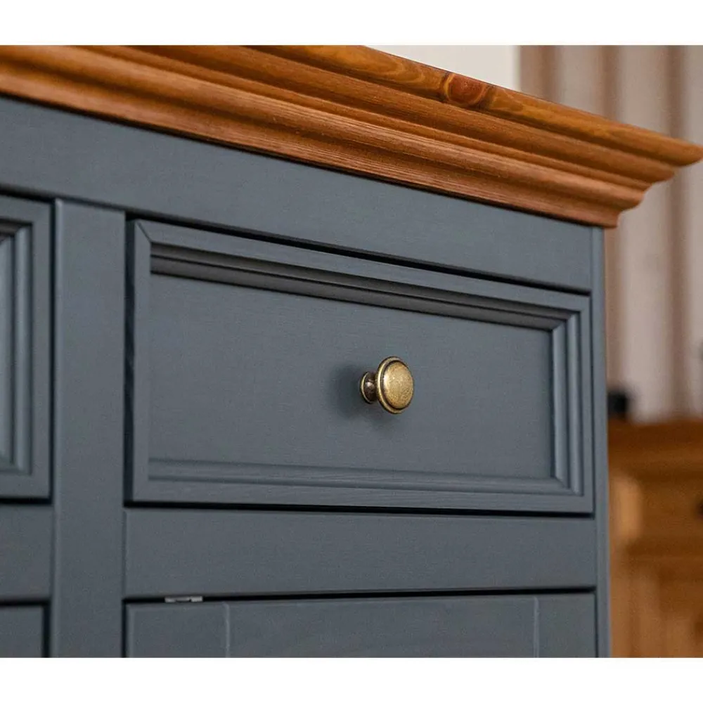 Wohnen Sideboards<167x85x45 Landhaus Anrichte in Grau & Eiche - Witenga