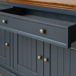 Wohnen Sideboards<167x85x45 Landhaus Anrichte in Grau & Eiche - Witenga