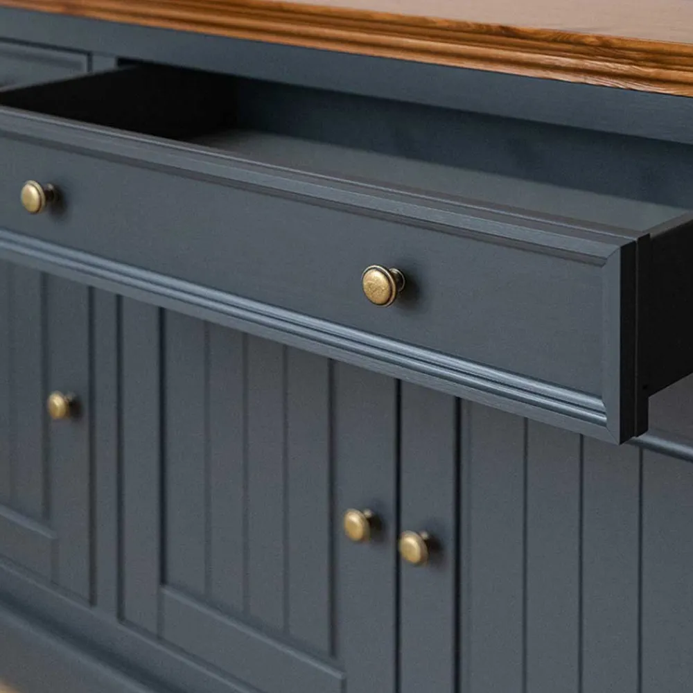 Wohnen Sideboards<167x85x45 Landhaus Anrichte in Grau & Eiche - Witenga