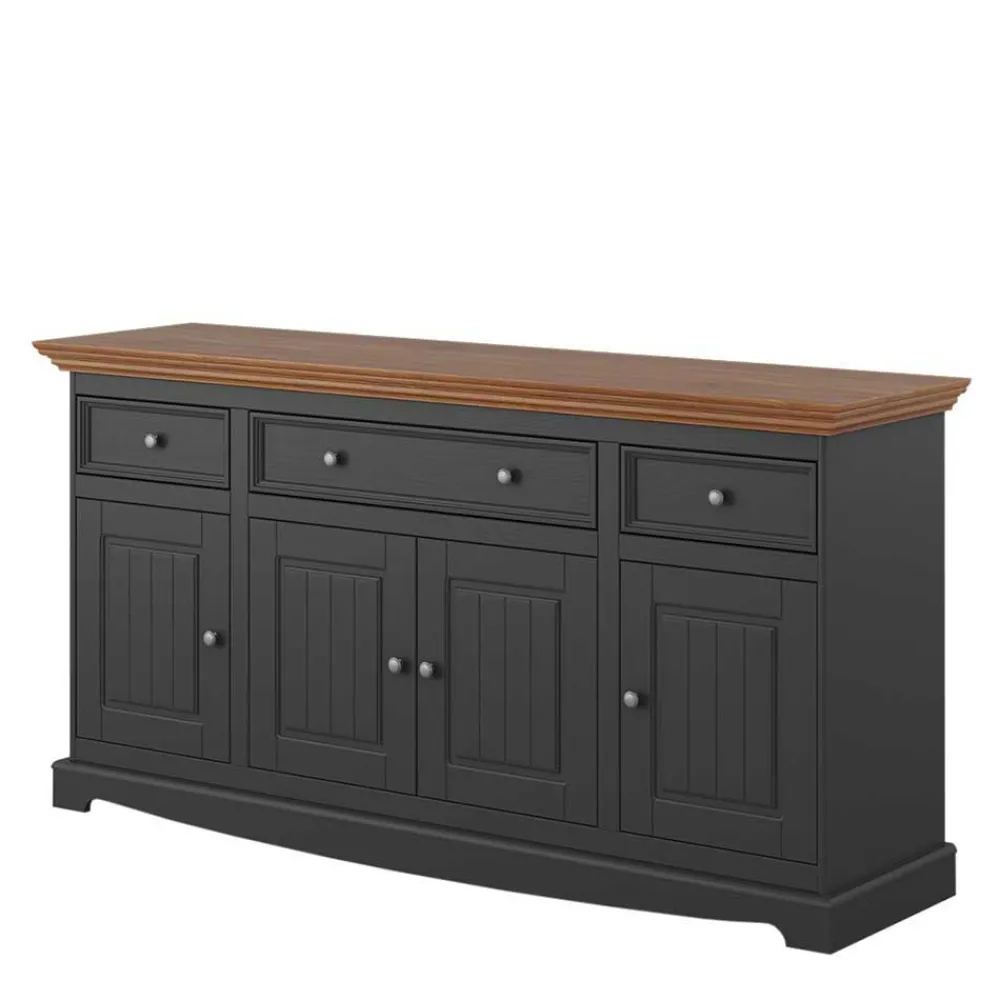 Wohnen Sideboards<167x85x45 Landhaus Anrichte in Grau & Eiche - Witenga