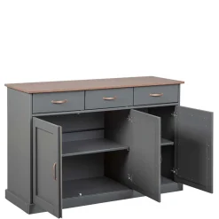 Wohnen Sideboards<131x86x45 Landhaus Anrichte in Grau & Braun - Nepplan