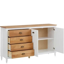 Wohnen Sideboards<140x80x35 Landhaus Anrichte mit Metallgriffen - Xasimir