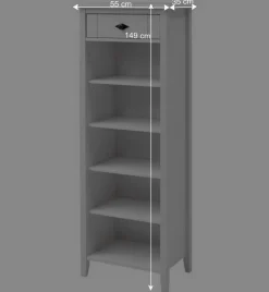 Wohnen Regale<55x149x35 Landhaus Badregal in Weiß - Satumare