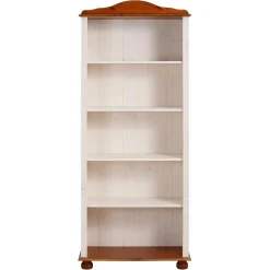 Wohnen Regale|Vitrinen<77x181x30 Landhaus Bücherregal aus Kiefer zweifarbig - Conzina
