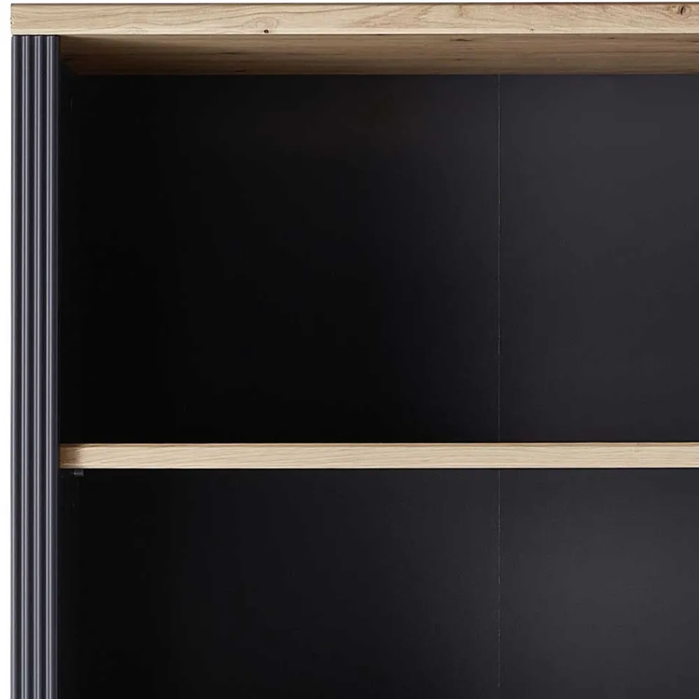 Wohnen Regale<86x204x38 Landhaus Büroregal in Grau & Eiche - Joe