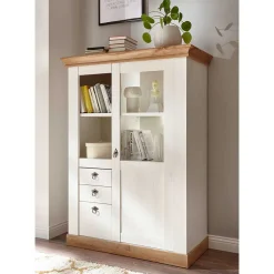 Wohnen Highboards|Vitrinen<102x139x44 Landhaus Highboard zweifarbig - Diatara I