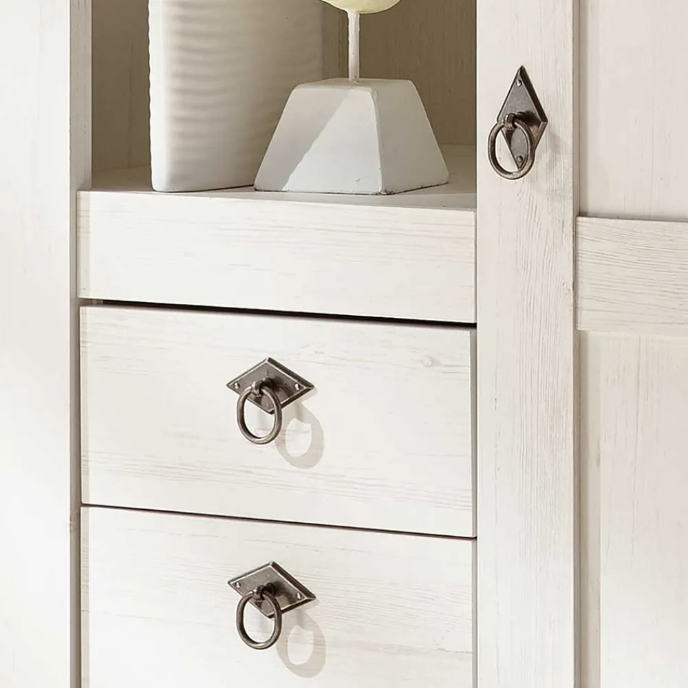 Wohnen Highboards|Vitrinen<102x139x44 Landhaus Highboard zweifarbig - Diatara I