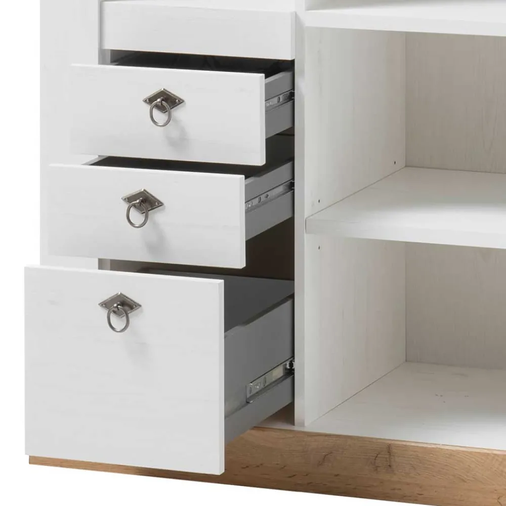 Wohnen Highboards|Vitrinen<102x139x44 Landhaus Highboard zweifarbig - Diatara I