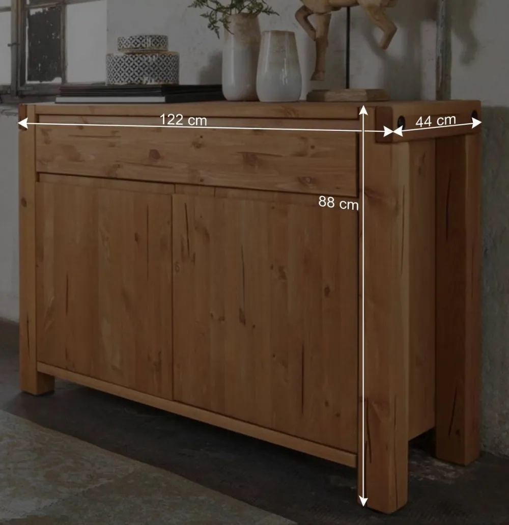 Wohnen Sideboards<122x88x44 Landhaus Holzkommode aus Kiefer - Delamaro
