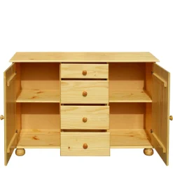 Wohnen Sideboards<119x81x38 Landhaus Kombi Kommode mit Kugelfüßen - Kascanu