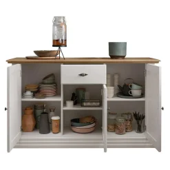 Wohnen Sideboards<157x91x45 Landhaus Kommode in Weiß & Eiche - Henry