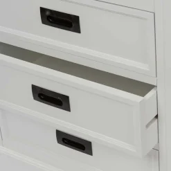 Wohnen Regale|Vitrinen<68x180x39 Landhaus Regal in Weiß & Graubraun - Bleaks