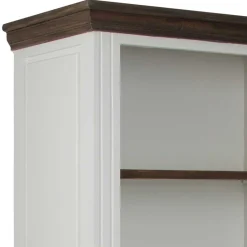 Wohnen Regale|Vitrinen<68x180x39 Landhaus Regal in Weiß & Graubraun - Bleaks