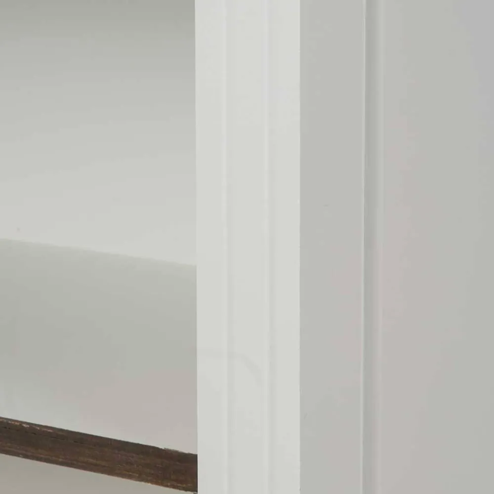 Wohnen Regale|Vitrinen<68x180x39 Landhaus Regal in Weiß & Graubraun - Bleaks