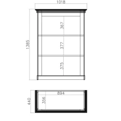 Wohnen Regale<102x139x44 Landhaus Regal mit 3 Fächern - Diatara