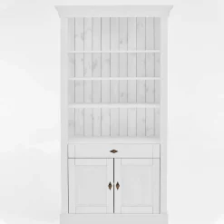 Wohnen Regale<108x203x45 Landhaus Regal mit 2 Türen & Schublade - Satumare I