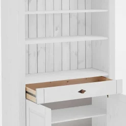 Wohnen Regale<108x203x45 Landhaus Regal mit 2 Türen & Schublade - Satumare I