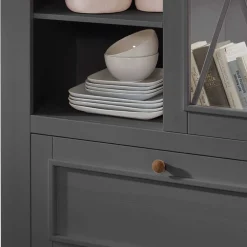 Wohnen Highboards<108x152x42 Landhaus Schrank in Grau - Ustricia