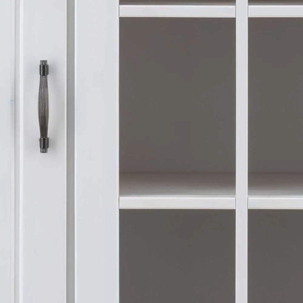 Wohnen Highboards<144x135x42 Landhaus Schrank in Weiß & Kiefer - Nuita