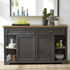 Wohnen Sideboards<171x102x48 Landhaus Sideboard in Grau - Thumbs