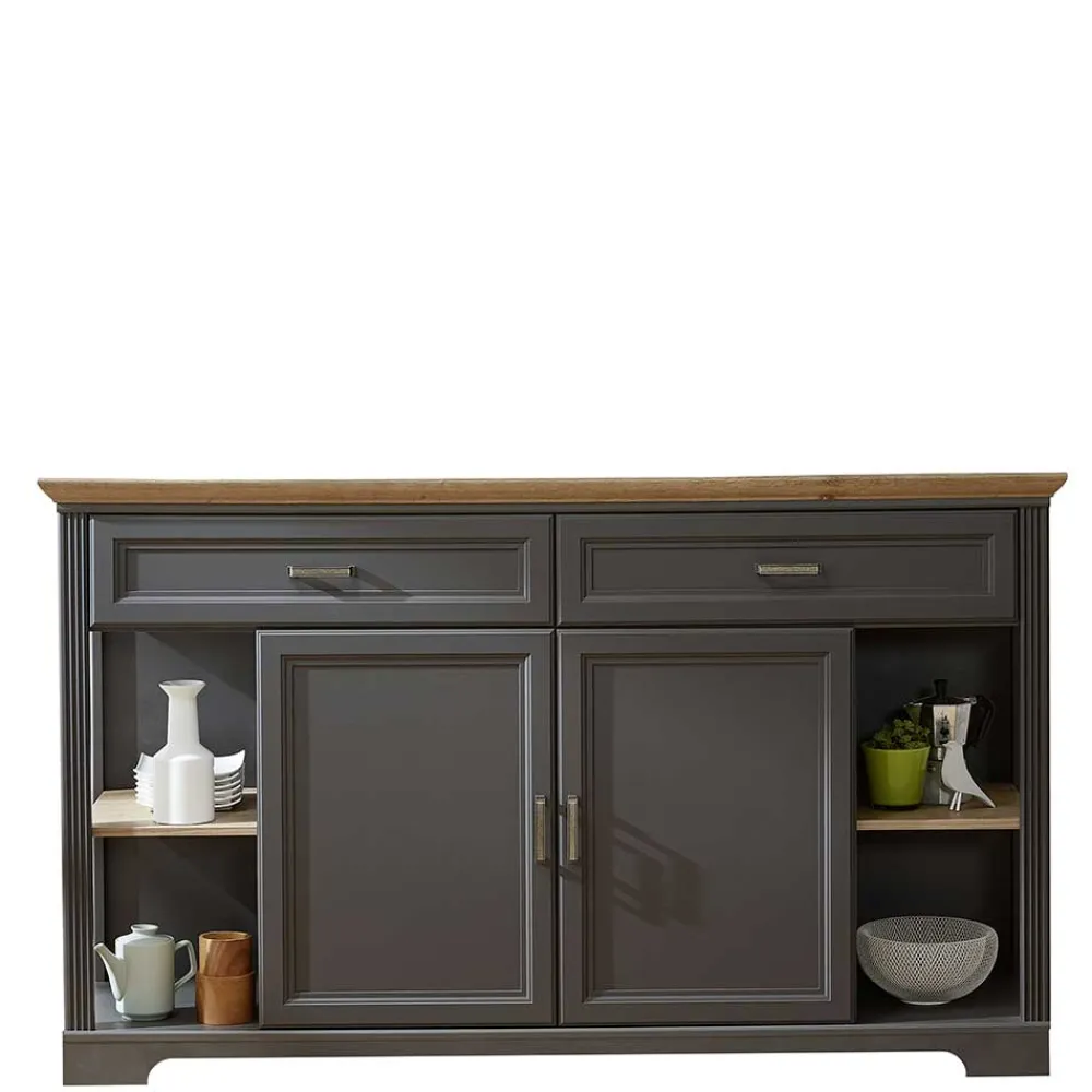 Wohnen Sideboards<171x102x48 Landhaus Sideboard in Grau - Thumbs