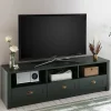 Wohnen Tv & Hifi-Möbel|Lowboards<158x47x43 Landhaus TV Board in Dunkelgrün - Niestov