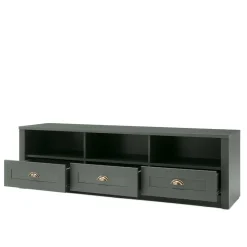 Wohnen Tv & Hifi-Möbel|Lowboards<158x47x43 Landhaus TV Board in Dunkelgrün - Niestov