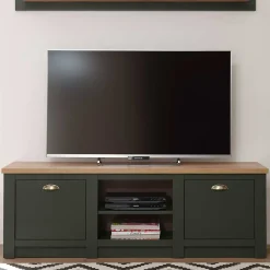 Wohnen Tv & Hifi-Möbel|Lowboards<152x51x45 Landhaus TV Board in Graugrün - Eylan