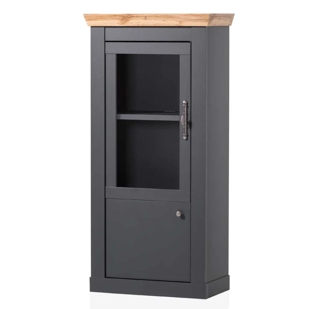 Wohnen Vitrinen<72x146x38 Landhaus Vitrine Highboard 2-türig - Lionel