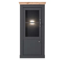 Wohnen Vitrinen<72x146x38 Landhaus Vitrine Highboard 2-türig - Lionel