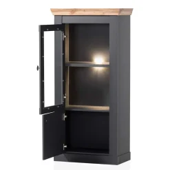 Wohnen Vitrinen<72x146x38 Landhaus Vitrine Highboard 2-türig - Lionel