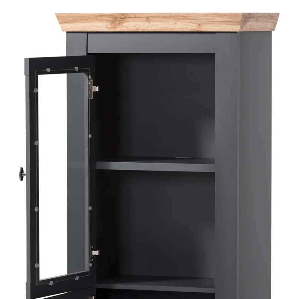 Wohnen Vitrinen<72x146x38 Landhaus Vitrine Highboard 2-türig - Lionel