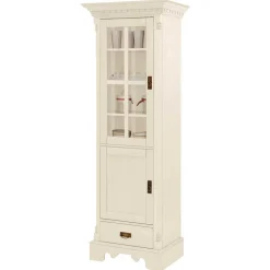 Wohnen Vitrinen<70x203x45 Landhaus Vitrine in Creme - Rospus