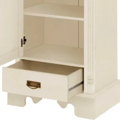 Wohnen Vitrinen<70x203x45 Landhaus Vitrine in Creme - Rospus
