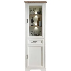 Wohnen Vitrinen<66x204x42 Landhaus Vitrine mit Licht - Sinolita