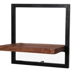 Wohnen Regale<35x25x35 Loft-Wandregal mit Altmetall-Rahmen - Mendoza