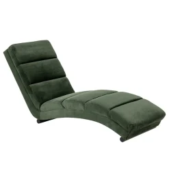 Wohnen Sofas<60x82x170 Lounge Liege mit Samt in Dunkelgrün - Cadiz