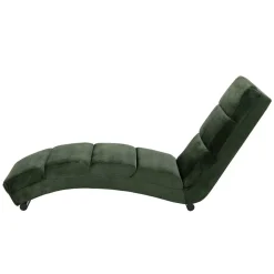 Wohnen Sofas<60x82x170 Lounge Liege mit Samt in Dunkelgrün - Cadiz