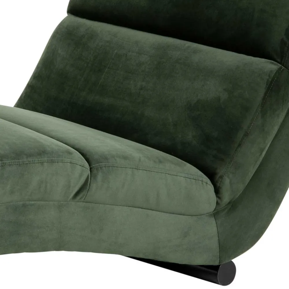 Wohnen Sofas<60x82x170 Lounge Liege mit Samt in Dunkelgrün - Cadiz