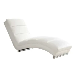 Wohnen Sofas<60x82x170 Loungeliege in Weiß & Chrom - Onjamy
