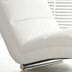 Wohnen Sofas<60x82x170 Loungeliege in Weiß & Chrom - Onjamy