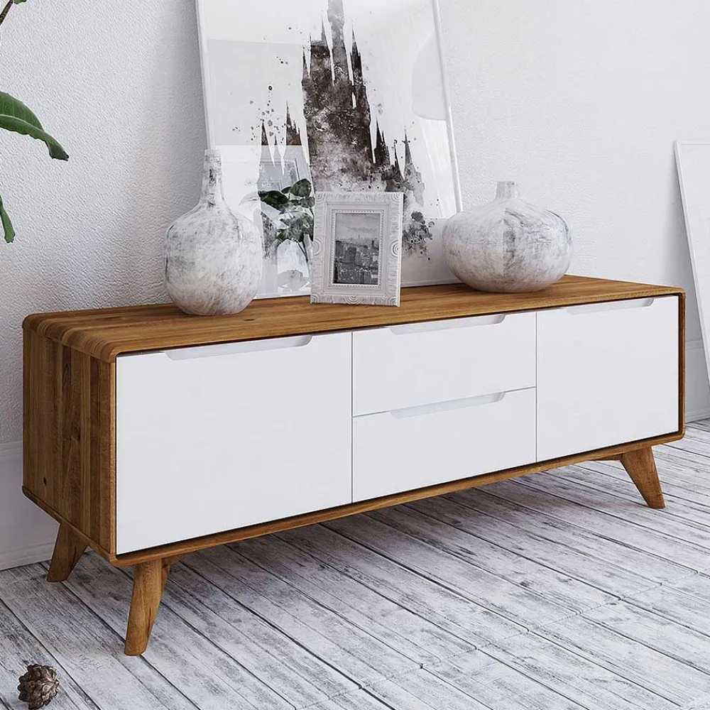 Wohnen Tv & Hifi-Möbel|Lowboards<134x48x40 Lowboard in Wildeiche & Weiß - Diesta