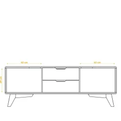 Wohnen Tv & Hifi-Möbel|Lowboards<134x48x40 Lowboard in Wildeiche & Weiß - Diesta