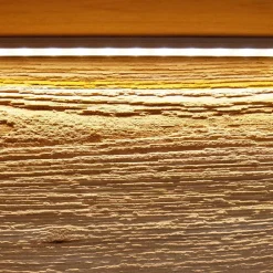 Wohnen Vitrinen<63x152x44 Massivholz Highboard mit LED Licht - Acmida