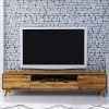 Wohnen Tv & Hifi-Möbel|Lowboards<220x48x40 Massivholz TV Board in Natur geölt - Eavy