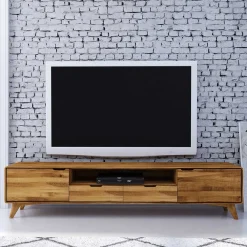 Wohnen Tv & Hifi-Möbel|Lowboards<220x48x40 Massivholz TV Board in Natur geölt - Eavy