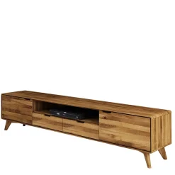Wohnen Tv & Hifi-Möbel|Lowboards<220x48x40 Massivholz TV Board in Natur geölt - Eavy