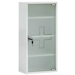 Wohnen Schränke<34x72x20 Medizinschrank mit Glastür abschließbar - Spanola