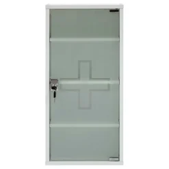 Wohnen Schränke<34x72x20 Medizinschrank mit Glastür abschließbar - Spanola